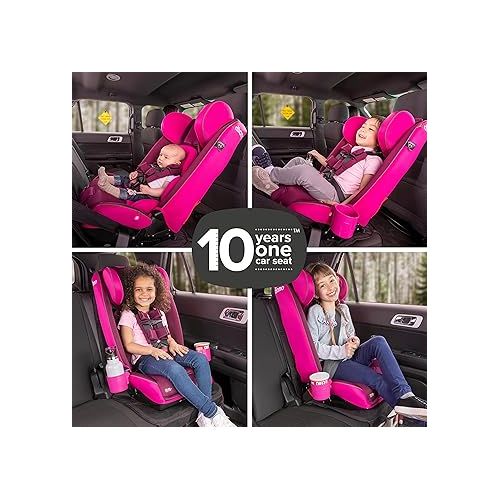  Diono Radian 3RXT Bonus Pack,4-in-1 Convertible Car Seat,Extended Rear and Forward Facing,10 Years 1 Car Seat,Slim Fit 3 Across,with 6 Accessories Inc. Baby Car Mirror,Car Seat Protector,Purple