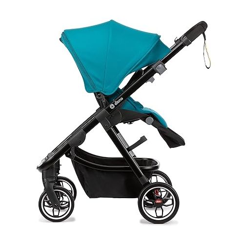  Diono Excurze Baby, Infant, Toddler Stroller, Perfect City Travel System Stroller and Car Seat Compatible, Adaptors Included Compact Fold, Narrow Ride, XL Storage Basket, Blue Turquoise