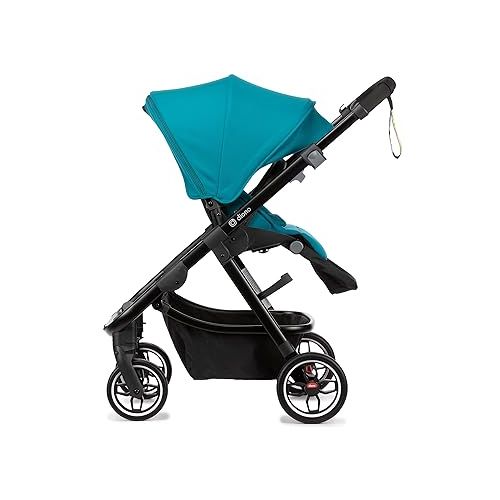  Diono Excurze Baby, Infant, Toddler Stroller, Perfect City Travel System Stroller and Car Seat Compatible, Adaptors Included Compact Fold, Narrow Ride, XL Storage Basket, Blue Turquoise