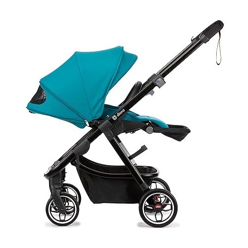  Diono Excurze Baby, Infant, Toddler Stroller, Perfect City Travel System Stroller and Car Seat Compatible, Adaptors Included Compact Fold, Narrow Ride, XL Storage Basket, Blue Turquoise