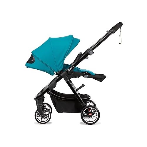  Diono Excurze Baby, Infant, Toddler Stroller, Perfect City Travel System Stroller and Car Seat Compatible, Adaptors Included Compact Fold, Narrow Ride, XL Storage Basket, Blue Turquoise