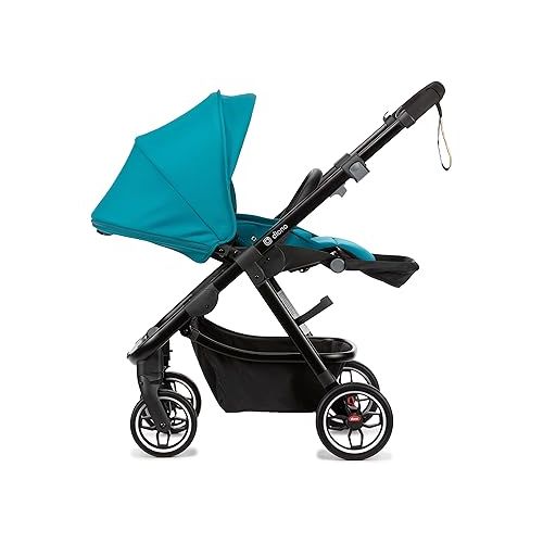  Diono Excurze Baby, Infant, Toddler Stroller, Perfect City Travel System Stroller and Car Seat Compatible, Adaptors Included Compact Fold, Narrow Ride, XL Storage Basket, Blue Turquoise