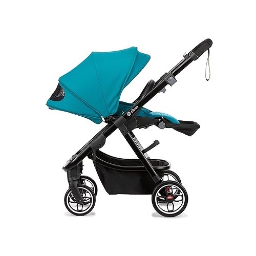  Diono Excurze Baby, Infant, Toddler Stroller, Perfect City Travel System Stroller and Car Seat Compatible, Adaptors Included Compact Fold, Narrow Ride, XL Storage Basket, Blue Turquoise