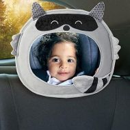 Diono Easy View Racoon Character Baby Car Mirror, Safety Car Seat Mirror for Rear Facing Infant, Fully Adjustable, Wide Crystal Clear View, Shatterproof, Crash Tested
