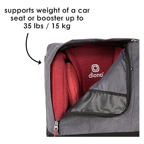  Diono Car Seat Travel Backpack, Airport Travel Bag For Car Seat, Gate Check-In Bag, Carry As Duffle Bag Or BackPack, Padded Shoulders, Durable Protective Material