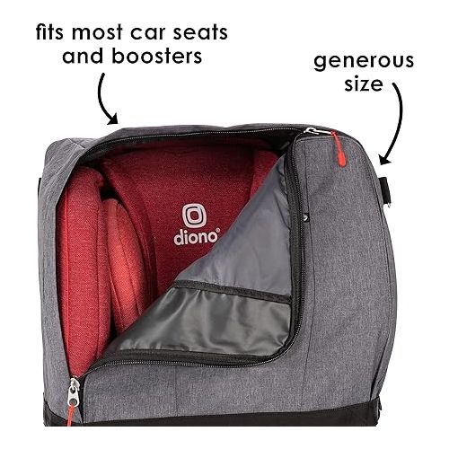  Diono Car Seat Travel Backpack, Airport Travel Bag For Car Seat, Gate Check-In Bag, Carry As Duffle Bag Or BackPack, Padded Shoulders, Durable Protective Material