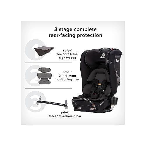  Diono Radian 3RXT SafePlus, 4-in-1 Convertible Car Seat, Rear and Forward Facing & Angle Adjuster Car Seat Leveler, Car Seat Wedge Cushion, Foam Provides More Legroom