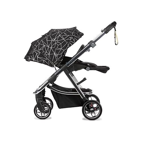  Diono Excurze Luxe Baby, Infant, Toddler Stroller, Perfect City Travel System Stroller and Car Seat Compatible, Adaptors Included Compact Fold, Narrow Ride, XL Storage Basket, Black Platinum