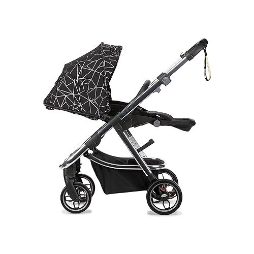  Diono Excurze Luxe Baby, Infant, Toddler Stroller, Perfect City Travel System Stroller and Car Seat Compatible, Adaptors Included Compact Fold, Narrow Ride, XL Storage Basket, Black Platinum