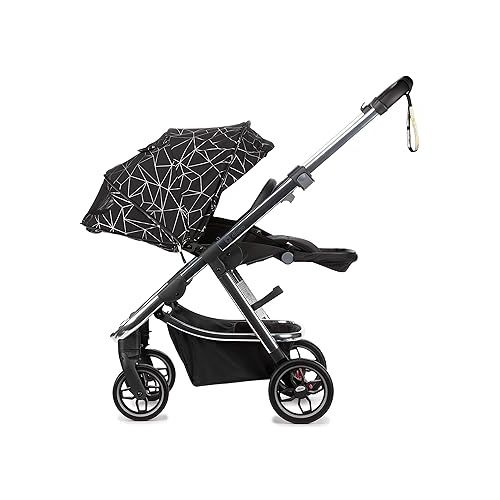  Diono Excurze Luxe Baby, Infant, Toddler Stroller, Perfect City Travel System Stroller and Car Seat Compatible, Adaptors Included Compact Fold, Narrow Ride, XL Storage Basket, Black Platinum