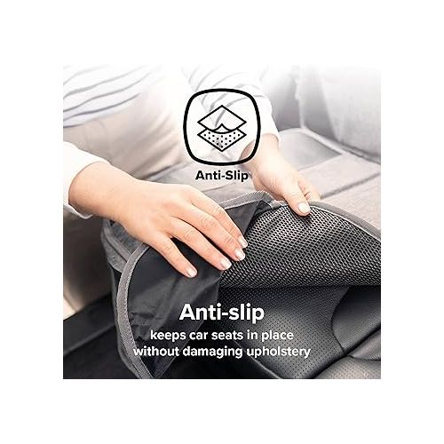  Diono Ultra Mat and Heat Sun Shield Complete Back Seat Upholstery Protection with Integrated Heatshield, Crash Tested, Water Resistant Protection, Durable, Anti-Slip, 3 Mesh Storage Pockets