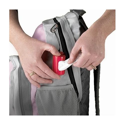  Diono Bag-It Small Portable Trash Bag Dispenser, Perfect For Soiled Baby Diapers, Pocket Sized On The Go Refillable Bag Dispenser, Red