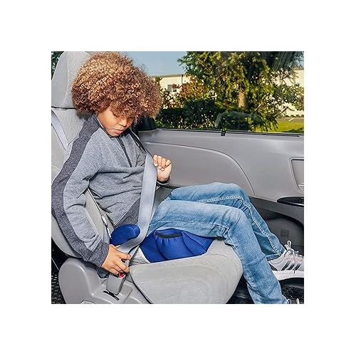  Diono Solana 2022, No Latch, Single Backless Booster Car Seat, Lightweight, Machine Washable Covers, Cup Holders, Blue