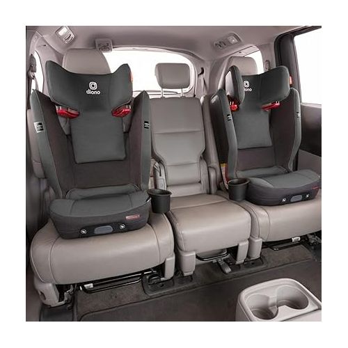  Diono Monterey 5iST FixSafe High Back Booster Car Seat with Expandable Height and Width, Compact Fold to Full Size Booster, Foldable, Portable Booster for Go-Anywhere Travel, Gray Slate