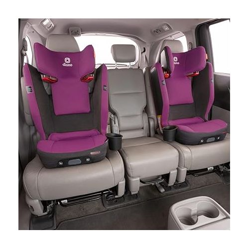 Diono Monterey 5iST FixSafe High Back Booster Car Seat with Expandable Height and Width, Compact Fold to Full Size Booster, Foldable, Portable Booster for Go-Anywhere Travel, Purple Plum
