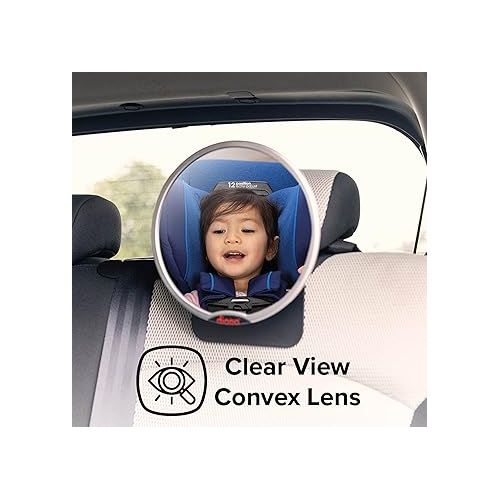  Diono Easy View Baby Car Mirror, Safety Car Seat Mirror for Rear Facing Infant, Fully Adjustable with 360 Rotation, Wide Crystal Clear View, Shatterproof, Crash Tested