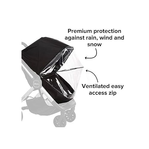  Diono Quantum Lux Stroller Rain Cover, Premium Waterproof Protection, Shield Against Wind and Rain, Clear Cover, Ventilated Storage Bag, Easy Attach
