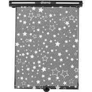 Diono Starry Night Car Window Shade for Baby, Retractable Car Sun Shade for Blocking Sun Glare, UV Rays with Glow in The Darks Stars, Black
