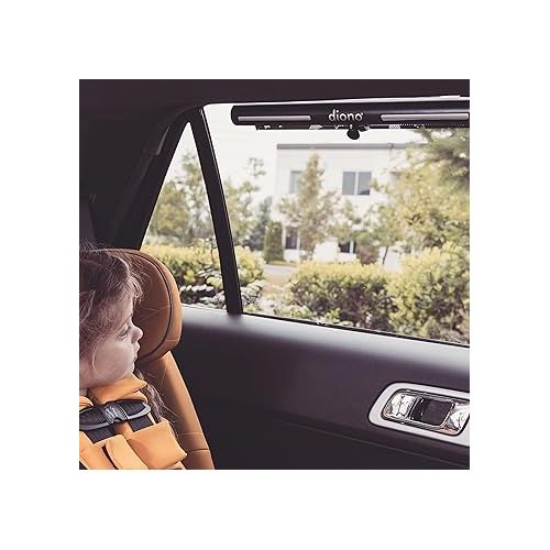  Diono Starry Night Car Window Shade for Baby, Retractable Car Sun Shade for Blocking Sun Glare, UV Rays with Glow in The Darks Stars, Black