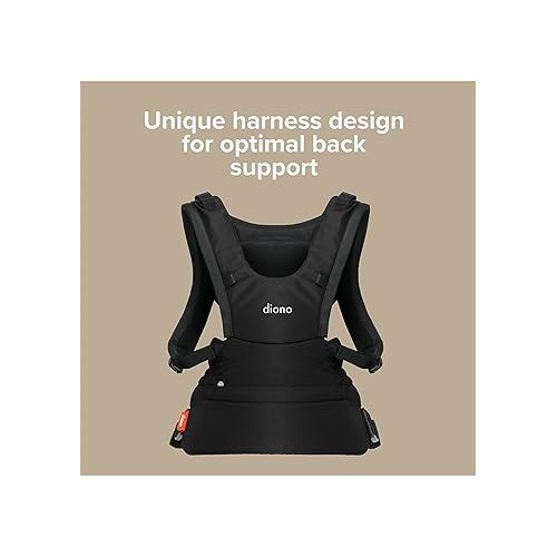  Diono Carus Complete 4-in-1 Baby Carrier with Detachable Backpack, Front Carry & Back Carry, Newborn to Toddler up to 33 lb / 15 kg, Black