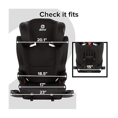  Diono Cambria 2 XL, Dual Latch Connectors, 2-in-1 Belt Positioning Booster Seat & Solana 2 XL 2022, Dual Latch Connectors, Lightweight Backless Belt-Positioning Car