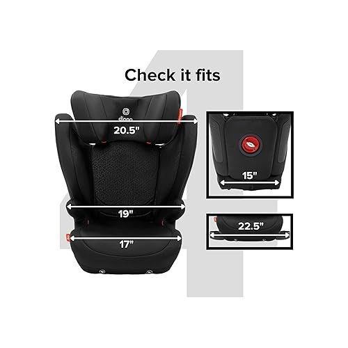 Diono Monterey 4DXT Latch, 2-in-1 High Back Booster Car Seat with Expandable Height, Width, Advanced Side Impact Protection, 8 Years 1 Booster, Black