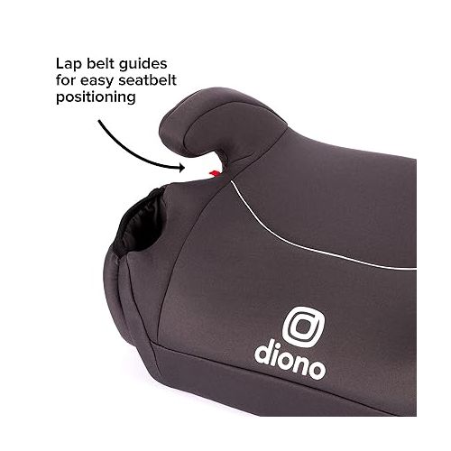  Diono Solana, No Latch, Pack of 2 Backless Booster Car Seats, Lightweight, Machine Washable Covers, Cup Holders, Black