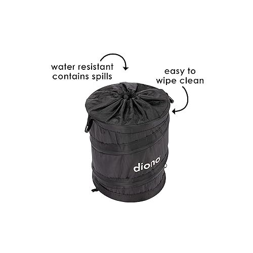  Diono Pop-up Trash Bin, Collapsible Car Trash Can Portable, Small, Leak Proof, Perfect For Keeping Car Clean, Black