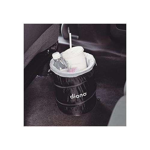  Diono Pop-up Trash Bin, Collapsible Car Trash Can Portable, Small, Leak Proof, Perfect For Keeping Car Clean, Black