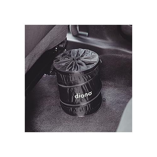  Diono Pop-up Trash Bin, Collapsible Car Trash Can Portable, Small, Leak Proof, Perfect For Keeping Car Clean, Black