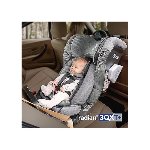  Diono Radian 3QXT+ FirstClass SafePlus 4-in-1 Convertible Car Seat, Rear & Forward Facing, Safe Plus Engineering, 4 Stage Infant Protection, 10 Years 1 Car Seat, Slim Fit 3 Across, Gray Slate