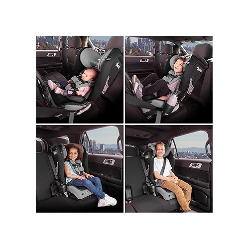  Diono Radian 3RXT SafePlus, 4-in-1 Convertible Car Seat, Rear and Forward Facing, SafePlus Engineering, 3 Stage Infant Protection, 10 Years 1 Car Seat, Slim Fit 3 Across, Gray Slate