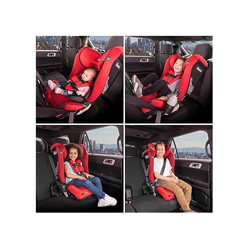  Diono Radian 3RXT SafePlus, 4-in-1 Convertible Car Seat, Rear and Forward Facing, SafePlus Engineering, 3 Stage Infant Protection, 10 Years 1 Car Seat, Slim Fit 3 Across, Red Cherry