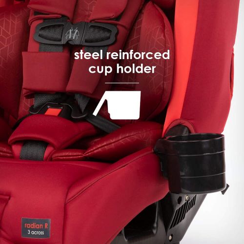  Diono Radian 3RXT, 4-in-1 Convertible Car Seat, Rear and Forward Facing, Steel Core, 10 Years 1 Car Seat, Ultimate Safety and Protection, Slim Fit 3 Across, Red Cherry