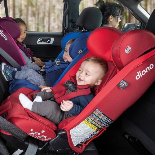  Diono Radian 3RXT, 4-in-1 Convertible Car Seat, Rear and Forward Facing, Steel Core, 10 Years 1 Car Seat, Ultimate Safety and Protection, Slim Fit 3 Across, Red Cherry