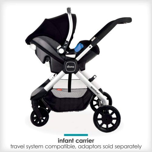  Diono Quantum 2-in-1 Multi-Mode Stroller, for Children from Birth to 50 Pounds, Midnight