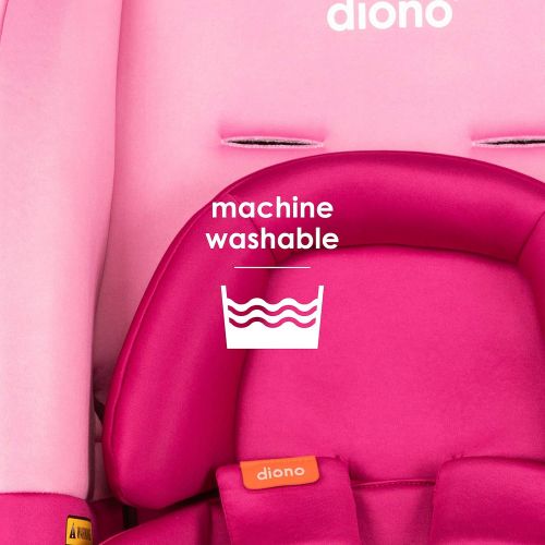  Diono Radian 3RX All-in-One Convertible Car Seat  Extended Rear-Facing 5-45 Pounds, Forward-Facing to 65 Pounds, Booster to 120 Pounds - The Original 3 Across, Pink