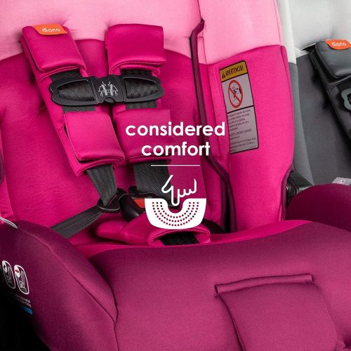  Diono Radian 3RX All-in-One Convertible Car Seat  Extended Rear-Facing 5-45 Pounds, Forward-Facing to 65 Pounds, Booster to 120 Pounds - The Original 3 Across, Pink