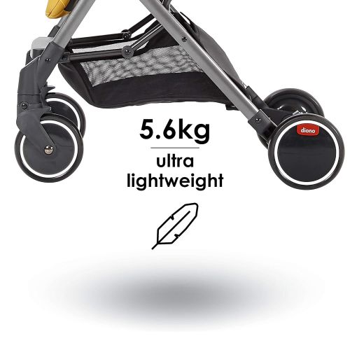  Diono Traverze Essentials Lightweight Stroller, for Children Up to 45 Pounds, Yellow Sulphur