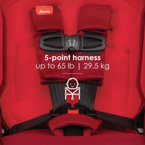  Diono Radian 3R, 3-in-1 Convertible Car Seat, Rear Facing & Forward Facing, 10 Years 1 Car Seat, Slim Fit 3 Across, Red Cherry