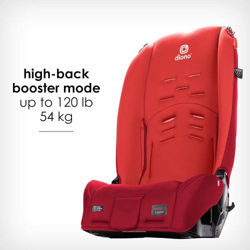  Diono Radian 3R, 3-in-1 Convertible Car Seat, Rear Facing & Forward Facing, 10 Years 1 Car Seat, Slim Fit 3 Across, Red Cherry