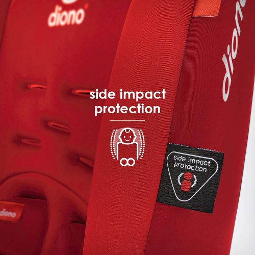  Diono Radian 3R, 3-in-1 Convertible Car Seat, Rear Facing & Forward Facing, 10 Years 1 Car Seat, Slim Fit 3 Across, Red Cherry