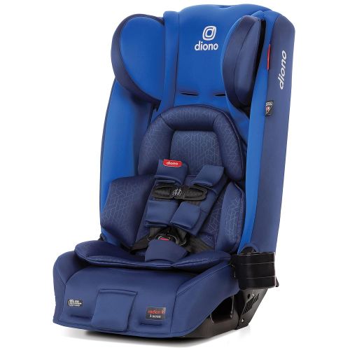  Diono Radian 3RXT, 4-in-1 Convertible Extended Rear and Forward Facing Car Seat, Steel Core, 10 Years, Ultimate Safety & Protection, Slim Design - Fits 3 Across, Blue Sky