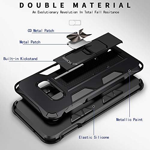  [아마존베스트]Dionsibei Samsung Galaxy Note 8 Case Military Grade Built-in Kickstand Case with Stand Holster Armor Heavy Duty Shockproof Cover Protective Case for Samsung Galaxy Note 8 Phone Case (Black)