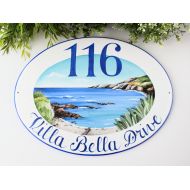 DipintoAdArte Outdoor ocean house name sign, address sign, house sign, outdoor name sign, house numbers sign, custom signs