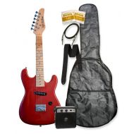 Directly Cheap 32 Metallic Red Junior Kids Mini 1/2 Half Size Electric Starter Guitar and Amplifier with Learn to Play Guitar DVD, Bag, Strap, Extra Strings, & DirectlyCheap(TM) Medium Guitar Pic