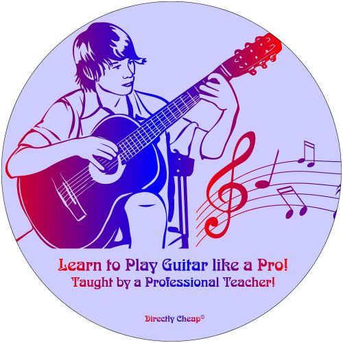  Directly Cheap 32 Inch Half Size Childrens Red Beginner Acoustic Starter Guitar & “Learn to Play Guitar DVD” & Directly Cheap(TM) Blue Medium Guitar Pick