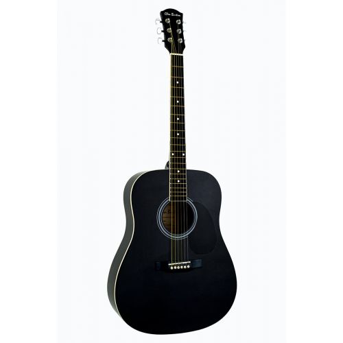  Directly Cheap 6 String Acoustic Guitar Right Handed Black, Right Handed GA101-BK-LFT+Lessons