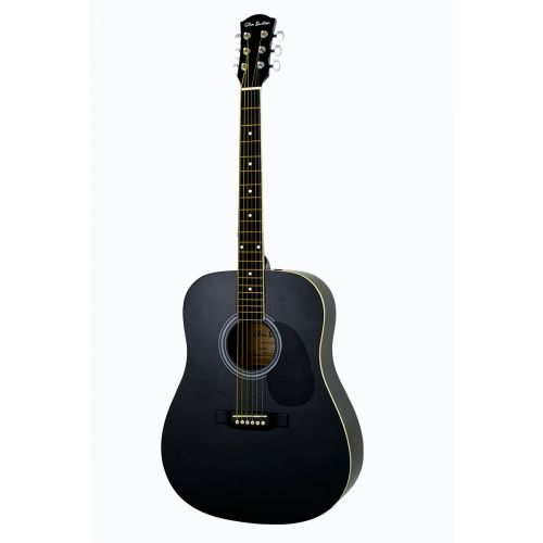  Directly Cheap 6 String Acoustic Guitar Right Handed Black, Right Handed GA101-BK-LFT+Lessons