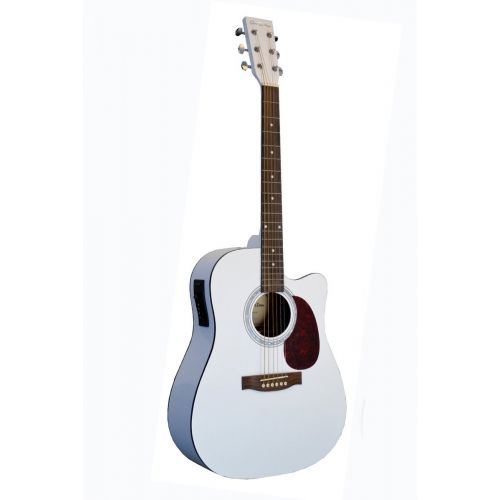  Directly Cheap 6 String Acoustic-Electric Guitar Right Handed White Right Handed GA204CE-WH+Lessons